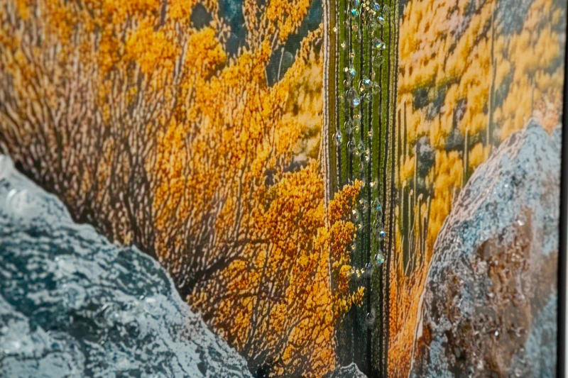 Mauro Ferretti Pictura Pe Panza Lacuita, Cu Rama, Cactus -B- Cm 60X4X88