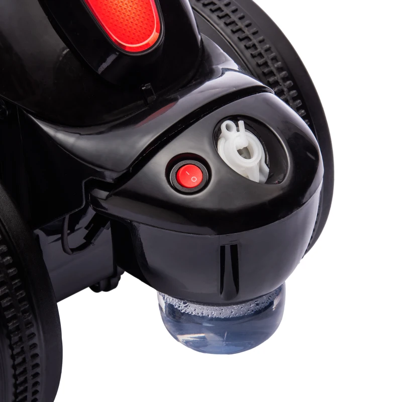 AIYAPLAY Moto portdră pentru copii moto draisienne cu muzică și bule, roti late pentru copii de 2-5 ani 80 x 35,5 x 42 cm negru