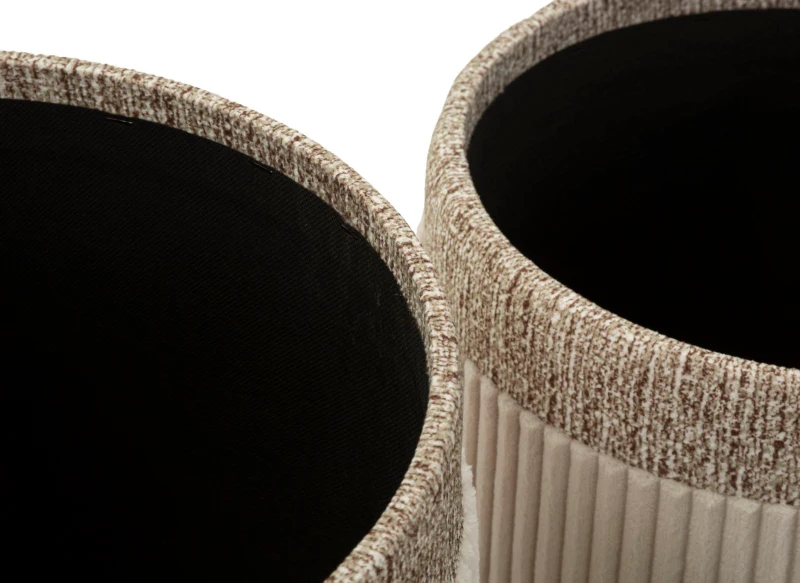 Mauro Ferretti Set 3 Pufuri Crem Cu Spațiu De Depozitare, Ø 40,5 X 49,5 Cm, 35 X 42 Cm, 31 X 38 Cm