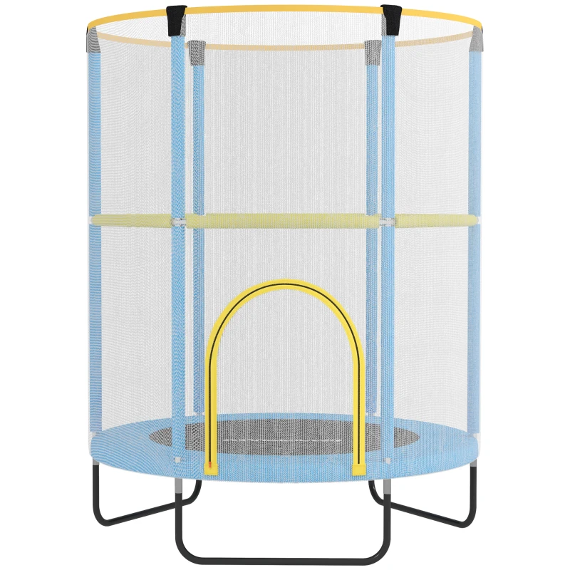AIYAPLAY Trambulina pentru copii, plasă de siguranță, picioare antialunecare, intrare cu fermoar, colorată