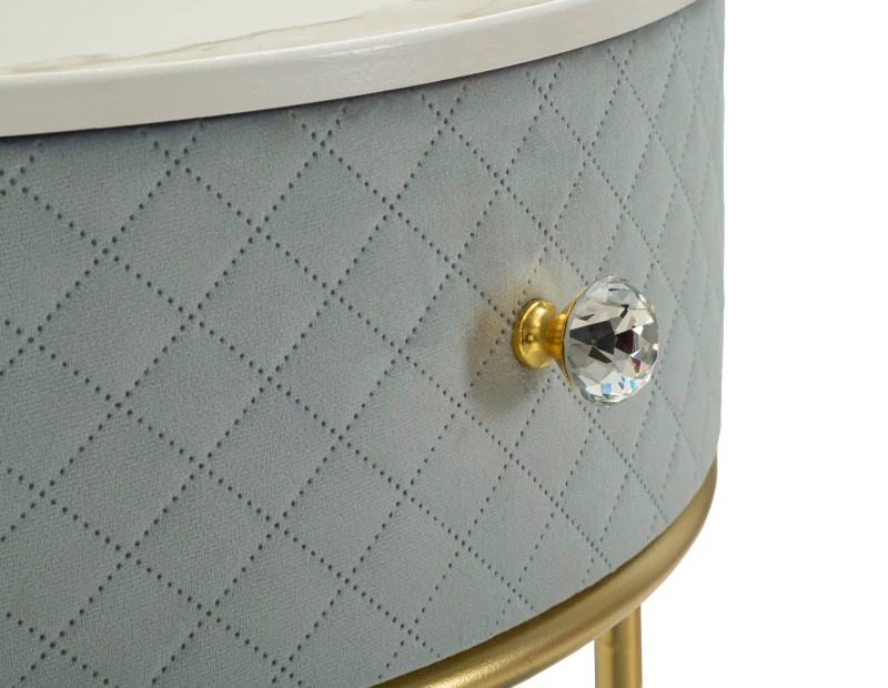 Mauro Ferretti Noptiera Cu Puf, Albastru, Cm Ø 52X70 - Ø 36X37