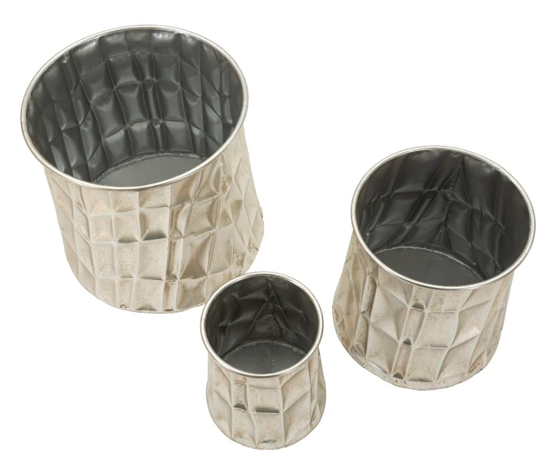 Mauro Ferretti Set 3 Vaze Finisaj Argintiu Cm Ø 35X38,5-27,5X33-18,5X26,3