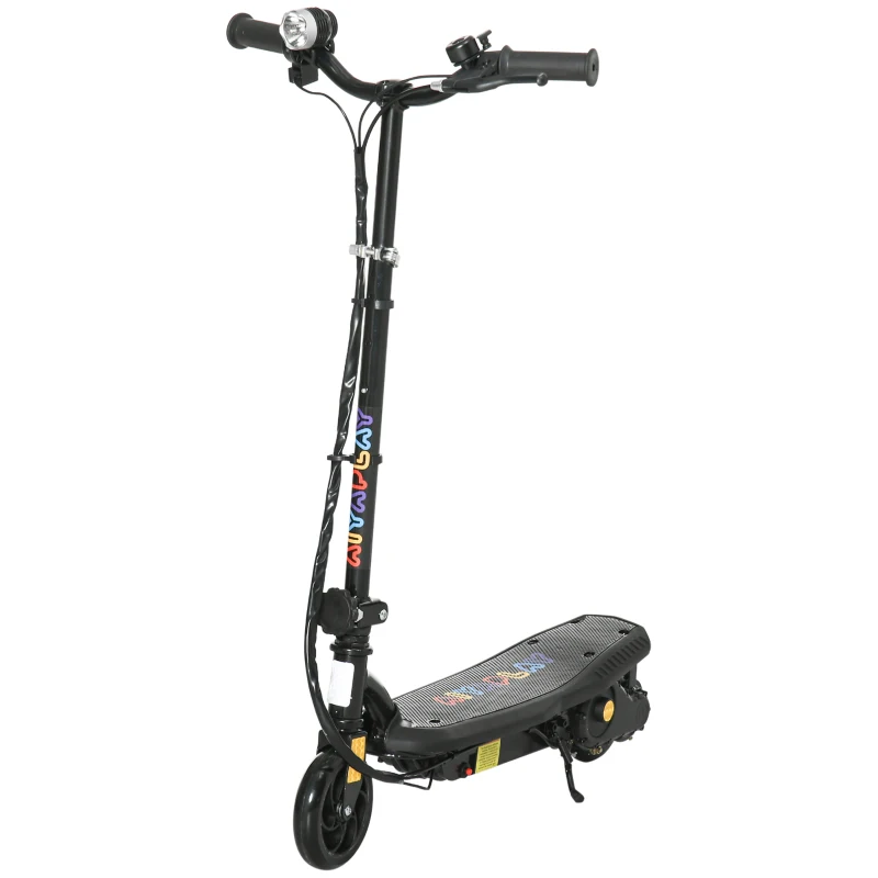 HOMCOM Trotinete Elétrica 120 W Dobrável para Criança Dos 7 Aos 14 Anos 12 Km/H Máx. Autonomia 10 Km Máx. Preto