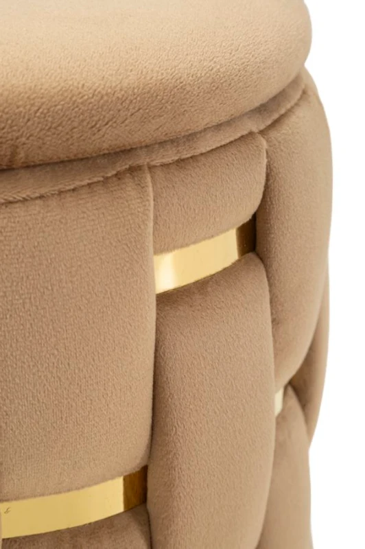 Mauro Ferretti Puf Cu Recipient De Depozitare Shanty Gold 2 Bucăți Cm Ø 37X42-28X33