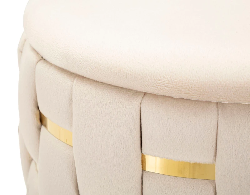 Mauro Ferretti Puf Cu Recipient De Depozitare Crem 2 Bucăți Cm Ø 37X42-28X33