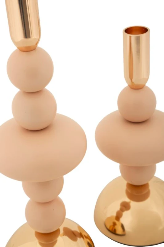 Mauro Ferretti Set Suport Lumanare Roz Galaxy 2 Bucăți Cm Ø 10 X 22-10 X 28