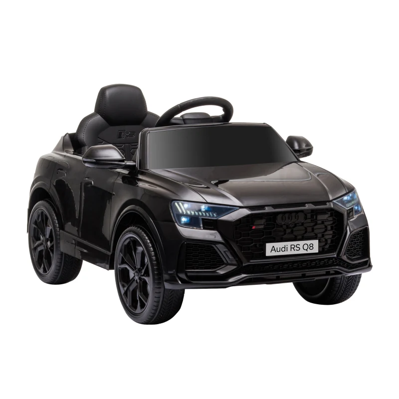 HOMCOM Mașină electrică pentru copii sub licență Audi RS Q8, vehicul electric cu telecomandă, MP3, USB, Bluetooth, negru