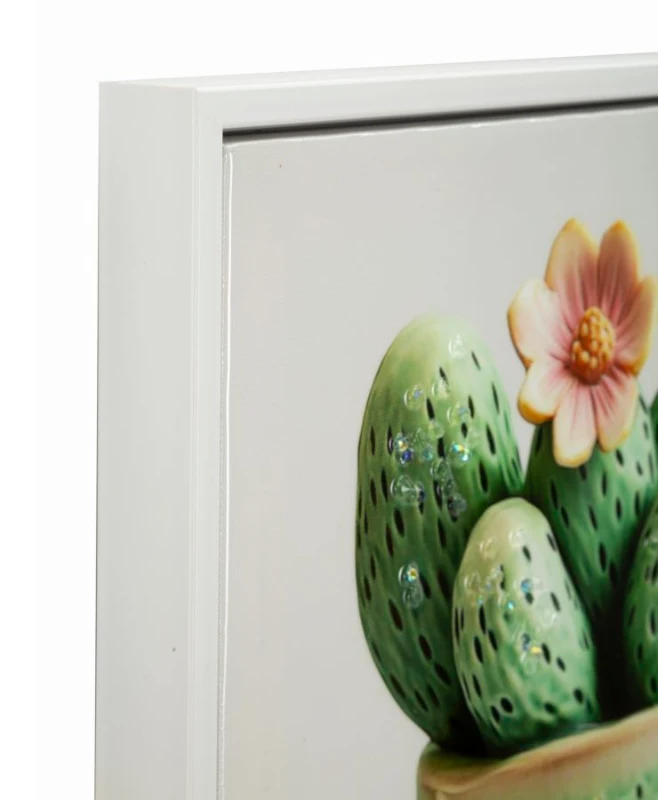Mauro Ferretti Tablou Imprimat Pe Pânză Lacuită, Cu Ramă, Model ,,Borcan Cu Cactus" Înălțime 40 X Grosime 2,8 X Lățime 40 Cm