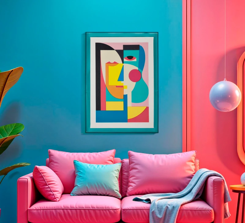 Mauro Ferretti Tablou Pictat Pe Panza, Cu Rama,  Picassy -A- Cm 50X3,3X68