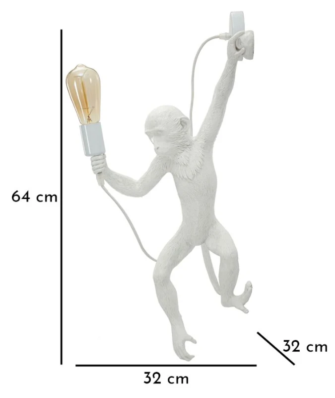 Mauro Ferretti Aplice cu design maimuță Alb Cm 32X32X62