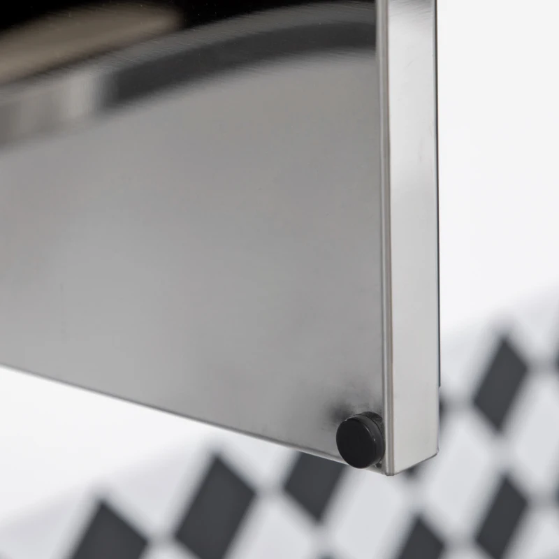 kleankin dulap de baie, 3 uși cu oglindă, 5 rafturi interioare, oțel inoxidabil, Culoare: Argintiu, 70 x 12 x 55 cm