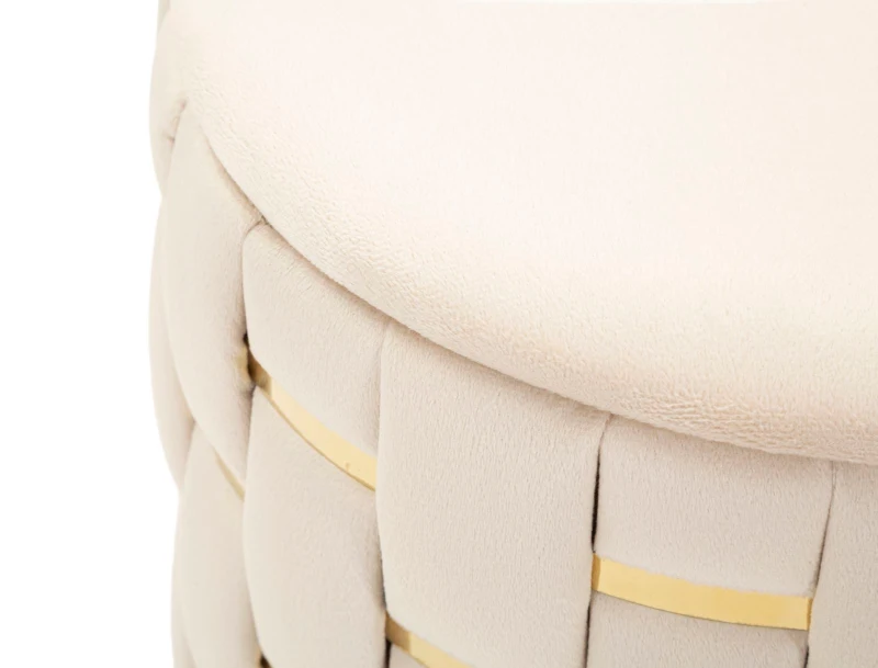 Mauro Ferretti Puf Cu Recipient De Depozitare Crem 2 Bucăți Cm Ø 37X42-28X33