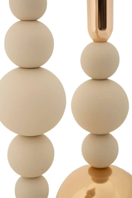 Mauro Ferretti Suport Lumanare Set Crem 2 Bucati  Cm 10X24-10 X 29,3