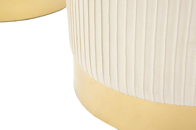 Mauro Ferretti Banca Cu Depozitare Și Taburet Shopy Crem Set 3 Bucăți Cm 80X37X42-29X33