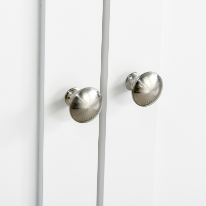 Kleankin Dulap de Baie cu 1 Sertar 2 Uși și Raft Interior Reglabil Mobilier Auxiliar de Depozitare Multifuncțional pentru Sufragerie Bucătărie Antivuelco 60x30x80 cm Alb