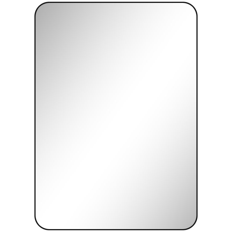 HOMCOM Oglindă de perete oglindă de baie rectangulară cu ramă din aliaj de aluminiu negru pentru dormitor, sufragerie 50 x 70 cm