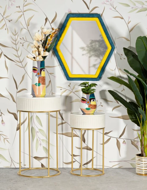 Mauro Ferretti Set De 2 Masute Inalte Cm Ø 50X90-40X68