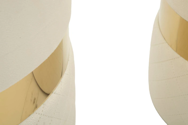 Mauro Ferretti Set De Puf Cu Recipient Sheffild Crem 2 Bucăți Cm Ø 37X42-28X33