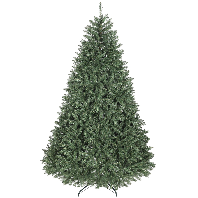 HOMCOM Sapin de Noël artificiel 210 cm, arbre de Noël réaliste avec 2641 pointes de branche articulée, support en métal, vert