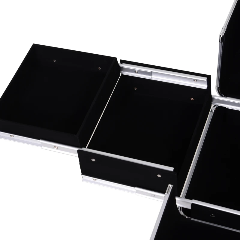 HOMCOM Troller de Machiaj Profesional cu Sertar Troller de Machiaj cu Rotile pentru Călătorii Birou 34x25x62 cm Roz