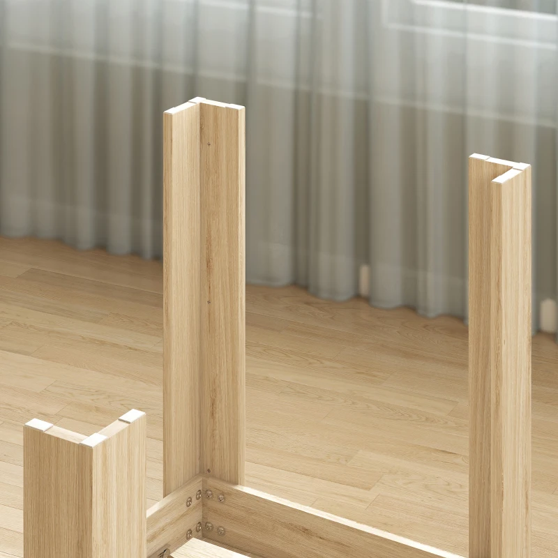 HOMCOM Mesa de Jantar Extensível Mesa de Cozinha Retangular para 6-8 Pessoas 140-180x80 cm Efeito de Madeira Natural