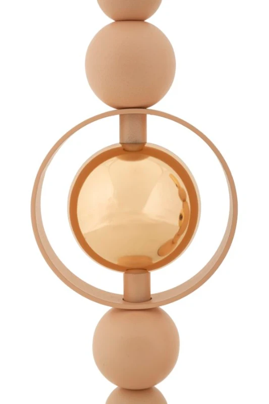 Mauro Ferretti Set Suport Lumanare Saturn Roz 2 Bucăți Cm Ø 10 X 27-10 X 31