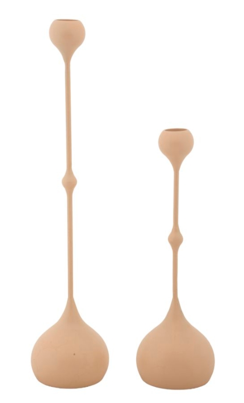Mauro Ferretti Set Suport Lumanare Slimmy Roz 2 Bucati Cm Ø 8X26-8X35