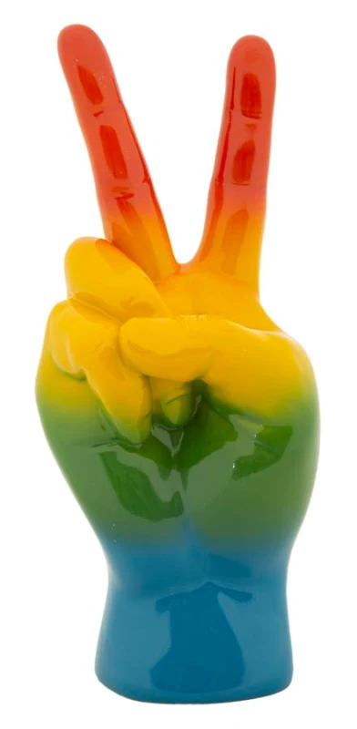 Mauro Ferretti Mână Curcubeu Cu Semnul V De Victorie, 16 X 13 X 36,5 Cm