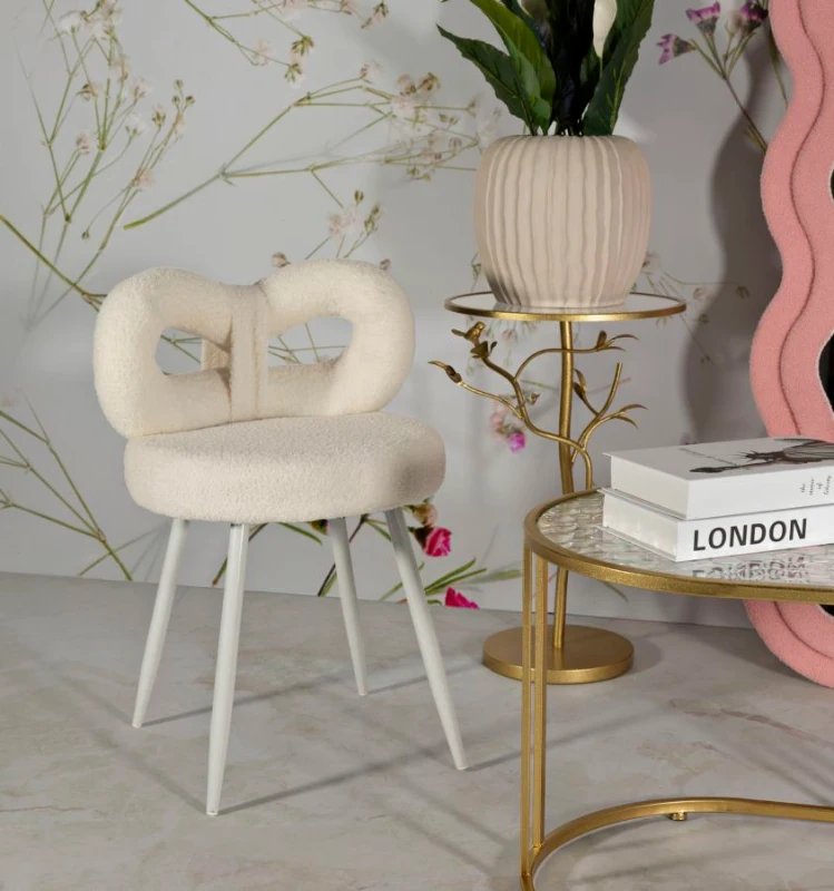 Mauro Ferretti Scaun Mini Ilary Alb, Diametru 40 X Înălțime 67 Cm, (Înălțime Șezut 46 Cm)