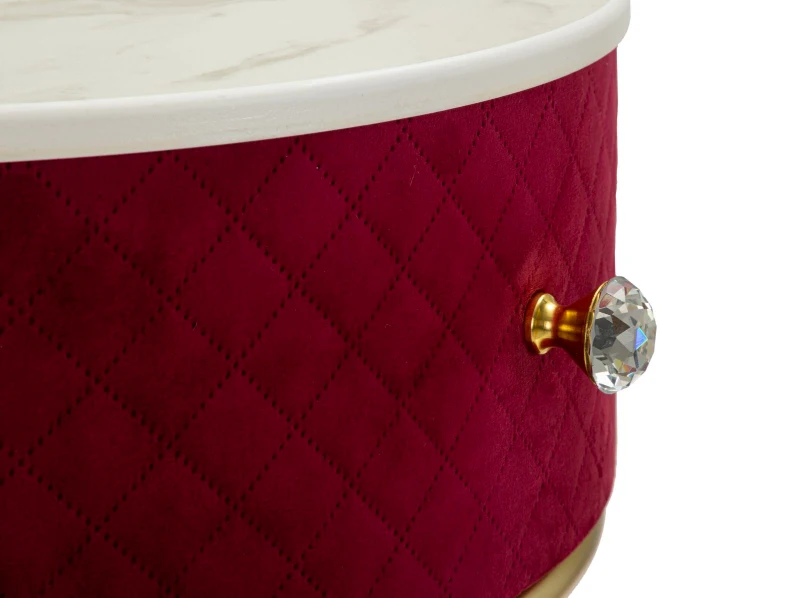 Mauro Ferretti Noptiera Cu Puf, Rosu. Cm Ø 52X70 - Ø 36X37