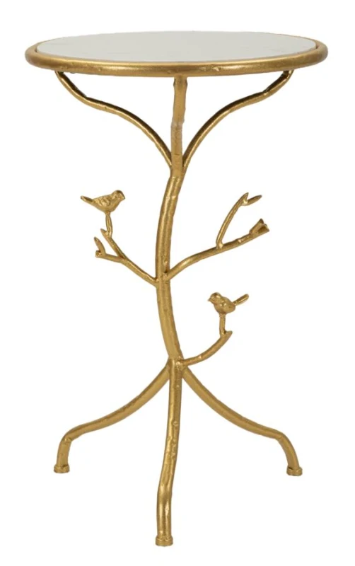 Mauro Ferretti Măsuță Mică Birds Marble, Diametru 38 Cm, Înălțime 60 Cm