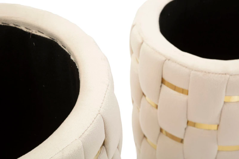 Mauro Ferretti Puf Cu Recipient De Depozitare Crem 2 Bucăți Cm Ø 37X42-28X33