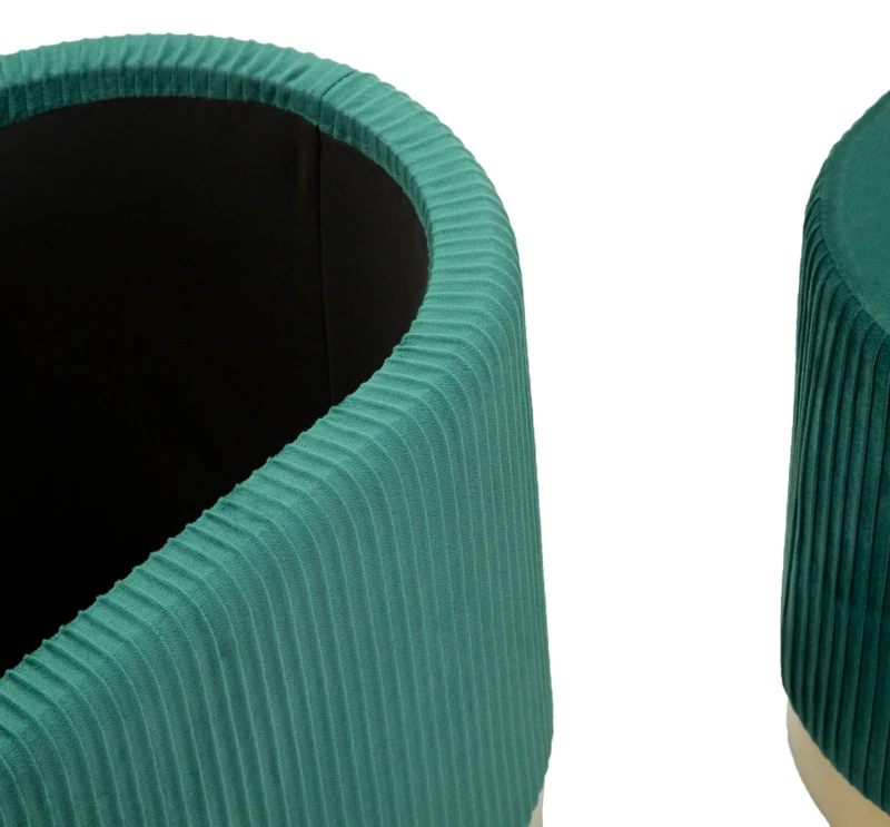 Mauro Ferretti Banca Cu Depozitare Și Taburet Shopy Green Set 3 Bucăți Cm 80X37X42-29X33