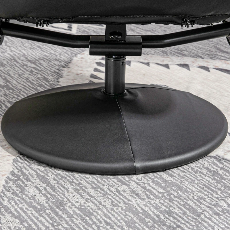 HOMCOM Set de 2 piese Fotoliu cu Taburet Fotoliu de relaxare cu Taburet, reglabil în înălțime, spătar înclinabil, Negru