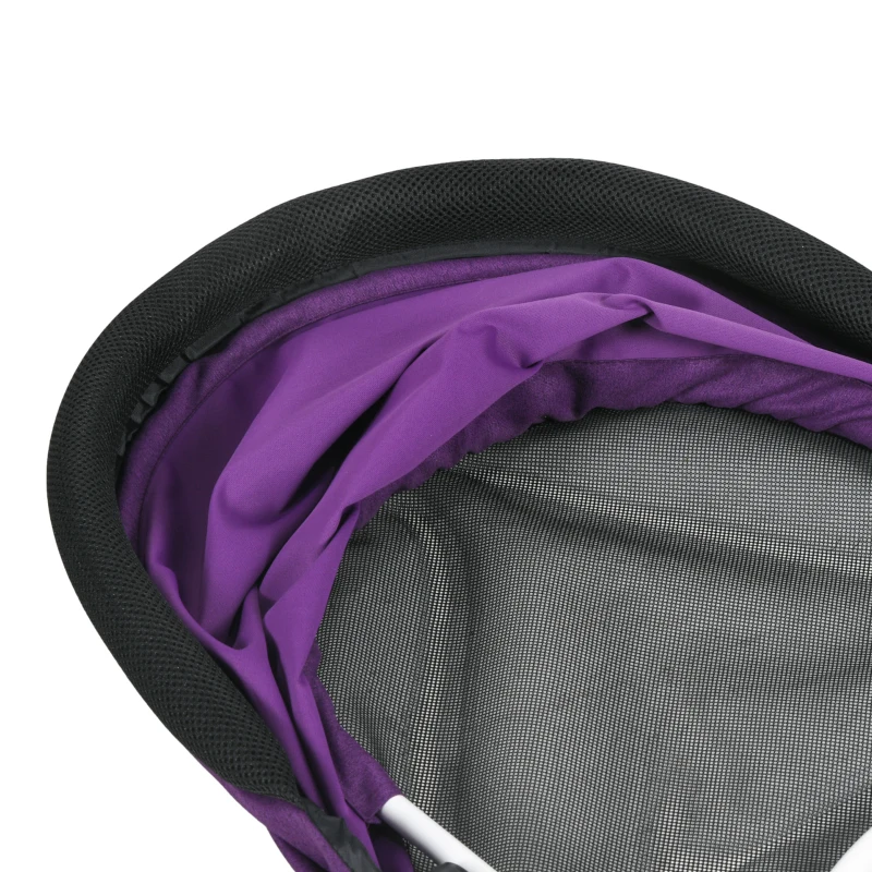 HOMCOM Triciclo Evolutivo para Bebés de +12 Meses 2 em 1 com Toldo Dobrável Guiador Cinto de Segurança e Cesto 95x50x106 cm Roxo