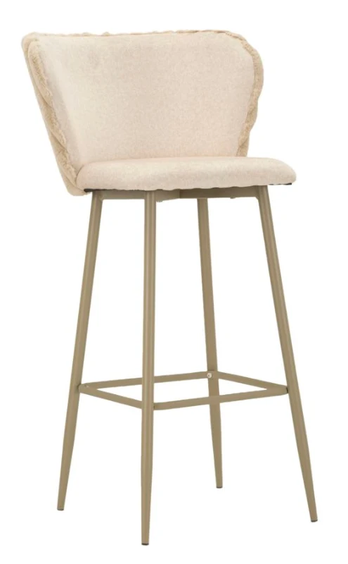 Mauro Ferretti Scaun De Bar Alaska -B- Crem Set 2 Bucăți Cm 55X58X106 (Înălțime Scaun Cm 77)