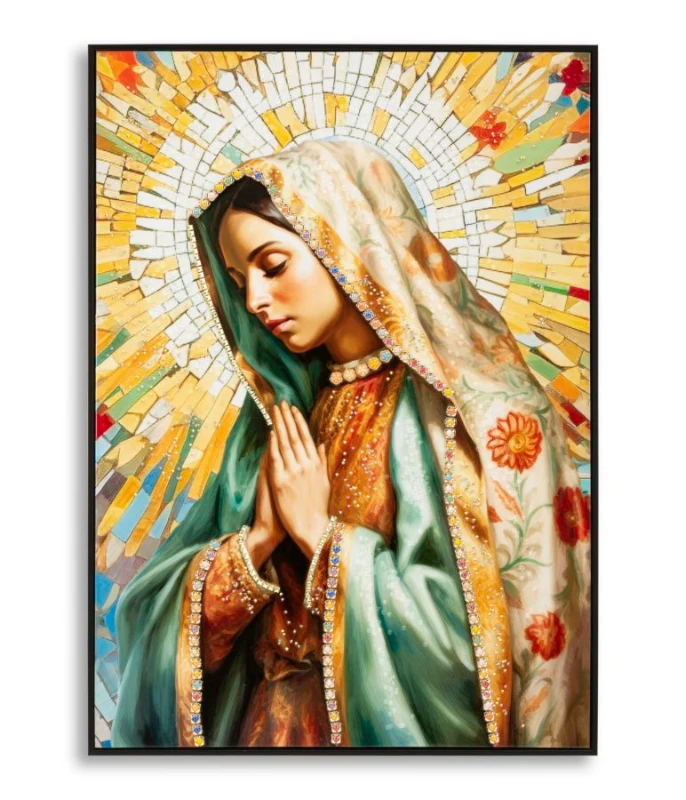 Mauro Ferretti Pictură pe pânză lăcuită Madonna -a- cu ramă cm 72x4x100