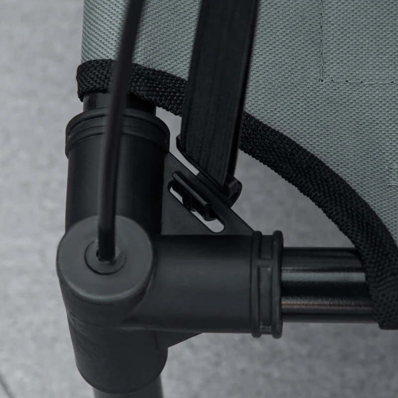 Pat PawHut pentru câini, cu parasol, pat de tabără pentru câini și pisici pe picioare cu material respirabil Oxford, anti-UV, cadru din metal inclus în sacul de transport, loc de dormit exterior pentru pisici 161 x 46 x 61 cm gri negru