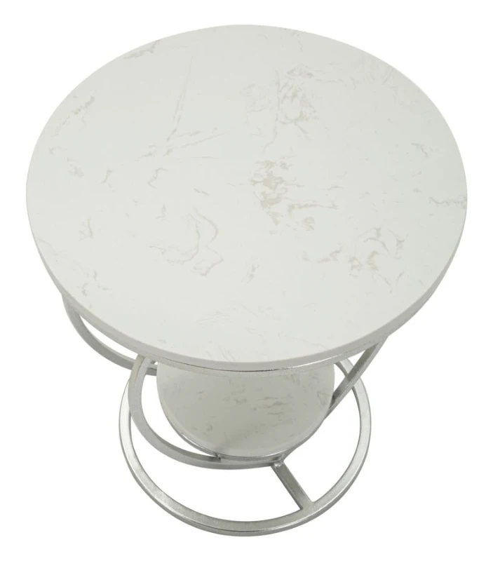 Mauro Ferretti Măsuță Inimă Argintie, Diametru 40 Cm, Înălțime 45,5 Cm