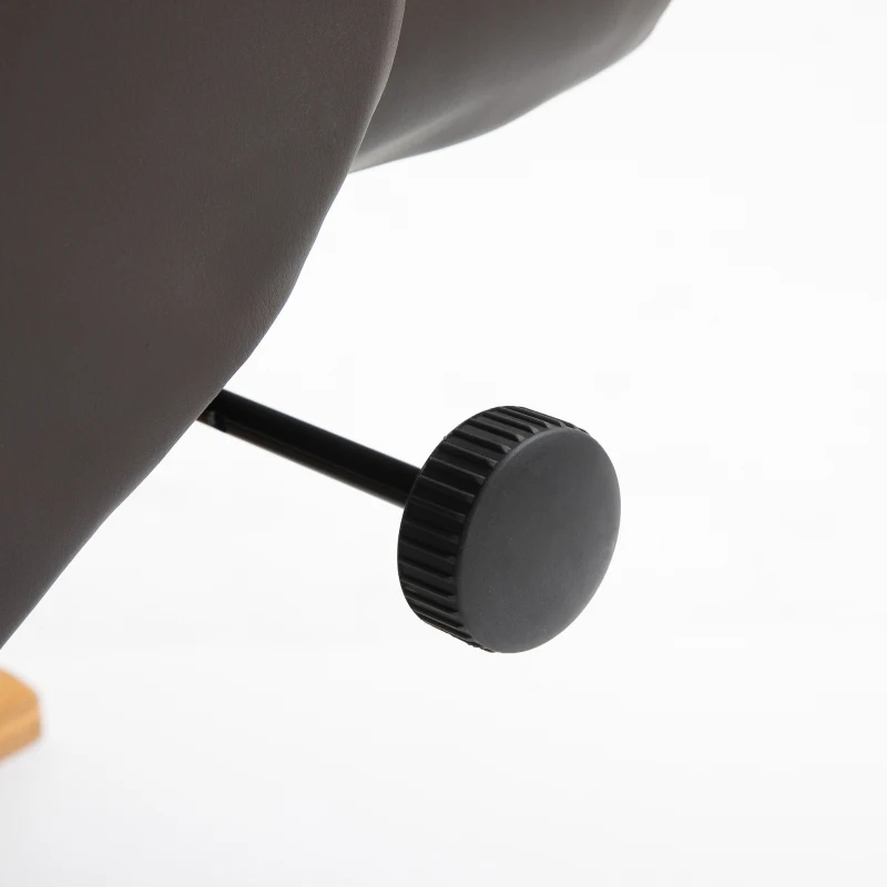 HOMCOM Fotoliu de masaj cu taburet, rotativ la 360°, fotoliu de relaxare electric cu funcții de culcare și spațiu de depozitare, fotoliu TV cu buzunar lateral și telecomandă pentru sufragerie, piele artificială, maro