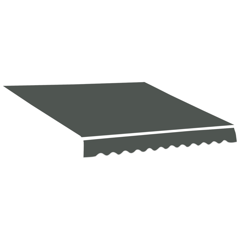 Outsunny Lona de Substituição para Toldo Lambrequim Ondulado Suave Poliéster de Alta Densidade 280 g/m² Anti-UV Cinza