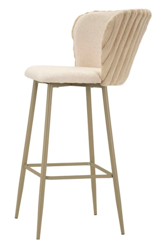 Mauro Ferretti Scaun De Bar Alaska -B- Crem Set 2 Bucăți Cm 55X58X106 (Înălțime Scaun Cm 77)