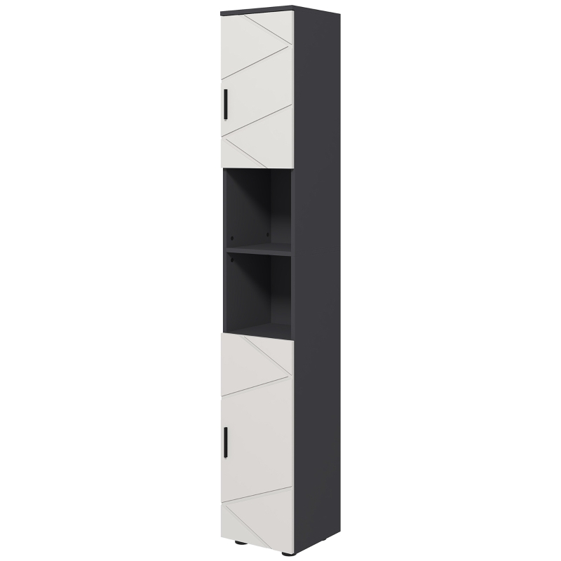 kleankin Dulap de Baie, Badschrank, Rafturi Reglabile, Pl?ci din Lemn Comprimat, Gri Deschis
