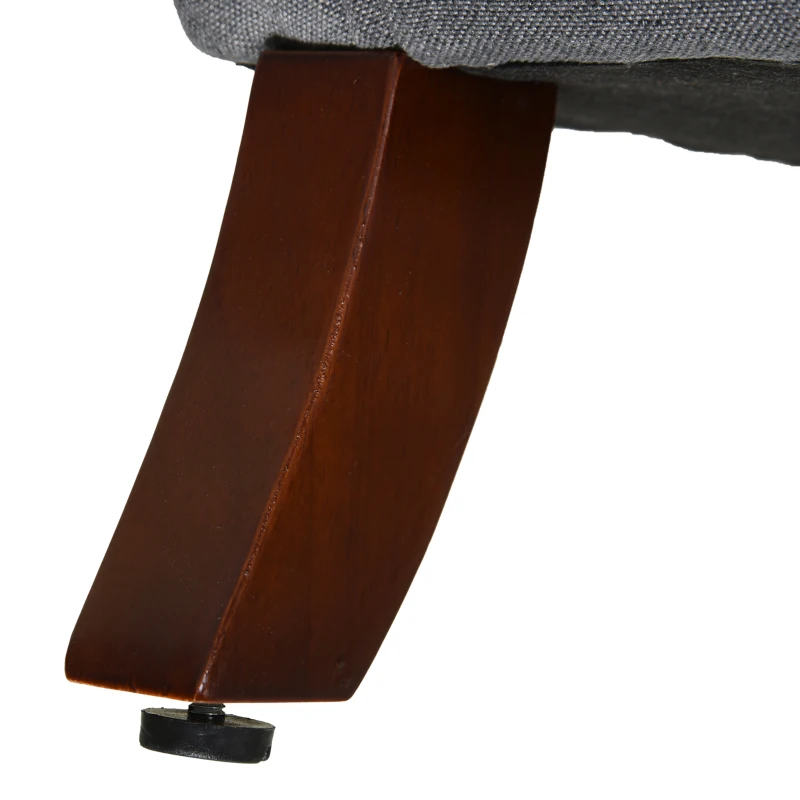 HOMCOM Fotoliu Copii Cu Urechi Confort Ridicat Brațe Căptușite Tapiterie In Lemn Masiv Hévéa Lacuit Gri