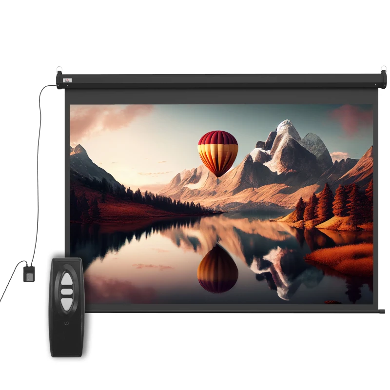 HOMCOM Beamer-Leinwand, Projektionsleinwand, 100 Zoll, 4:3, 203x152 cm, Schwarz