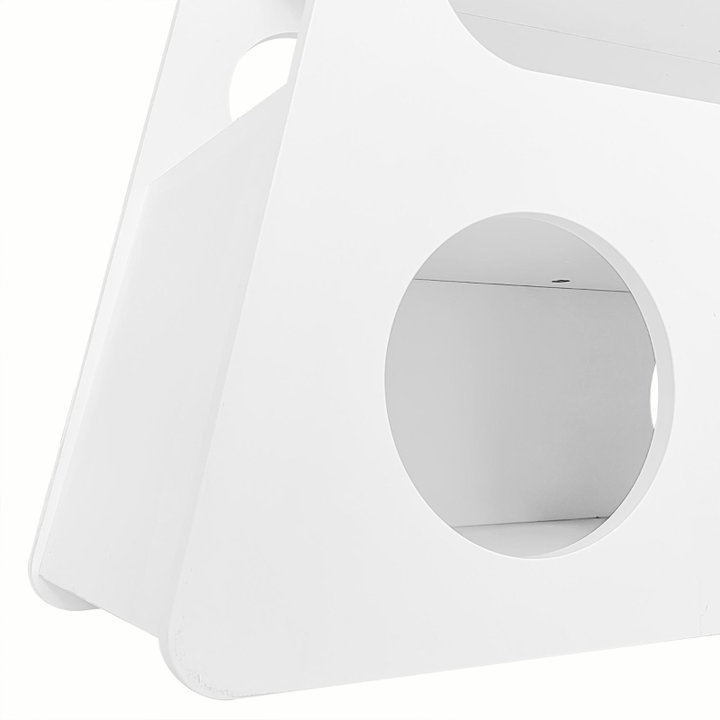 Table d'appoint avec roulettes, coins arrondis, mobile, gain de place, pour salon et chambre, 81x33x51,5 cm, Blanc