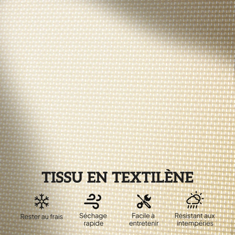 Outsunny Banc à Bascule de Jardin 2 Places Design Contemporain Grand Confort accoudoirs Assise et Dossier Ergonomique Acier textilène Beige