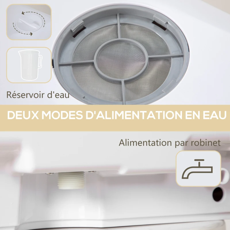 HOMCOM Mini lave-vaisselle 4 couverts 5 programmes réservoir d'eau 6L commande tactile affichage LED 45 x 44 x 45,8 cm blanc(m-6)