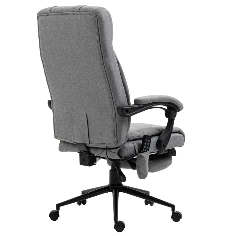Vinsetto Bürostuhl mit Massagefunktion, ergonomisch, 66x76x112-120cm, Grau(m-11)