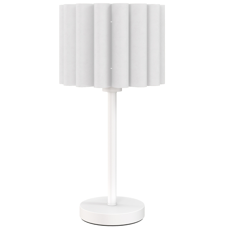 HOMCOM Tischlampe im Retro-Stil, Nachttischlampe, Kunststoff-Schirm, Knopfschalter, Weiß